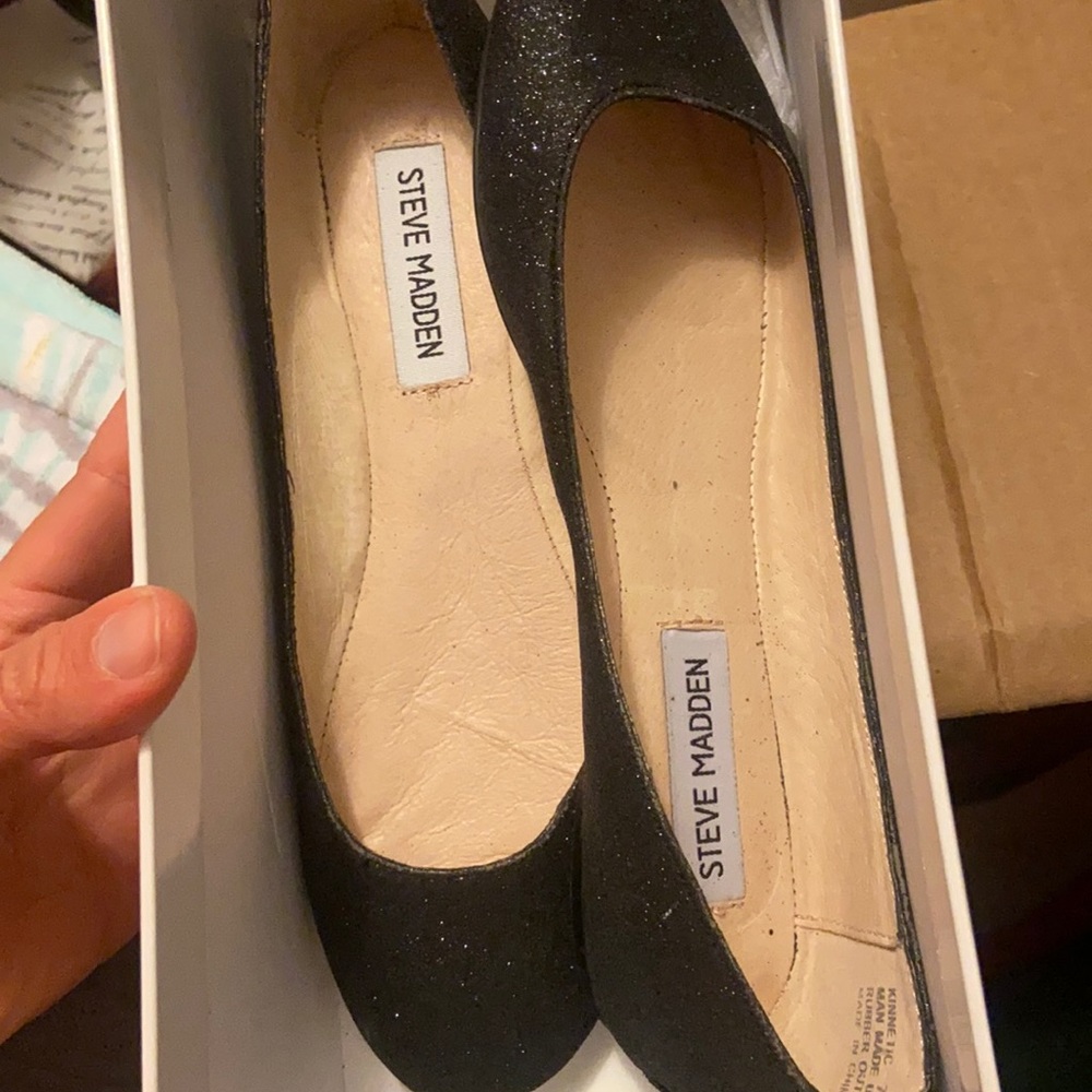 Glittery Steve Madden black flats
